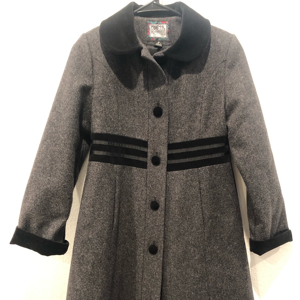 Tailored Rothschild 100% Wool Coat, size 12 , Color: charcoa